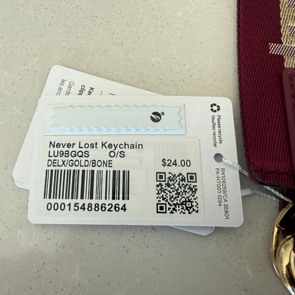 Lululemon Never Lost Keychain Burgundy and Gold - Picture 4 of 5